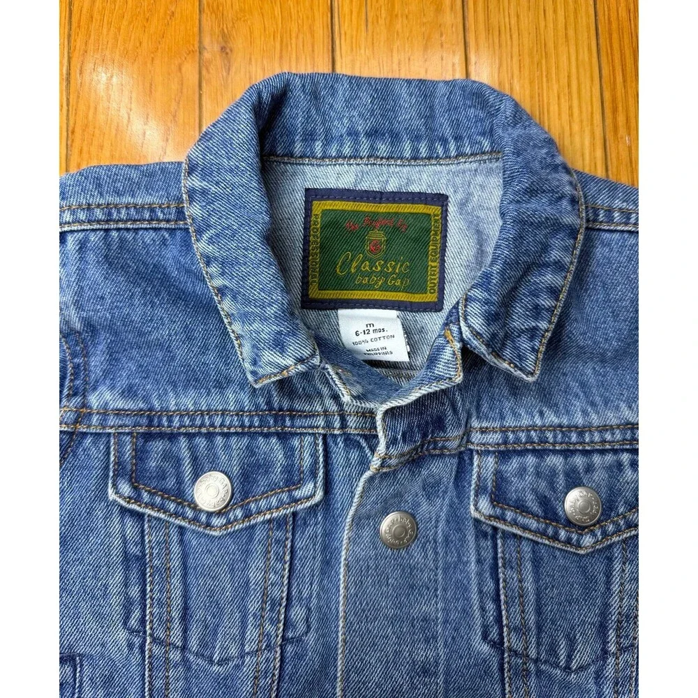 Baby Gap Vintage Denim Trucker‎ Jacket Medium Wash Blue 6-12 Months Cotton